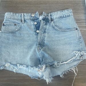 Zara Distressed Denim Blue Shorts